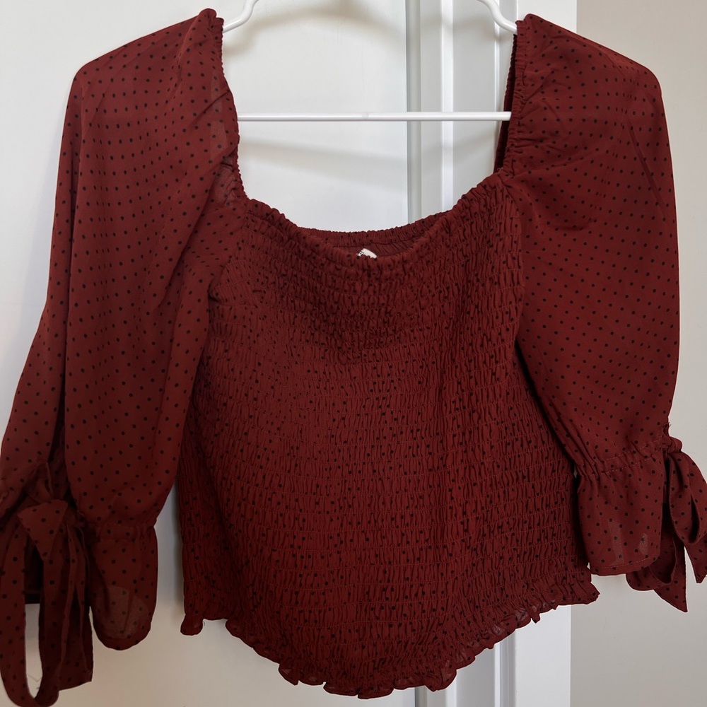Abercrombie Smocked Puff Sleeve Top